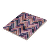 Herringbone Pattern Purple Tegeltje (Zijkant)