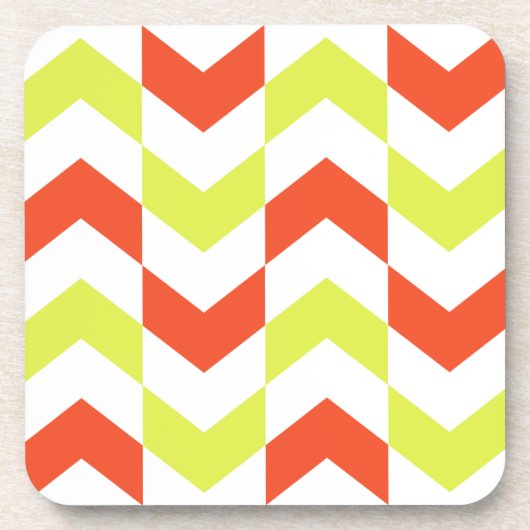 Herringbone Pattern Red en Green Onderzetters (Voorkant)