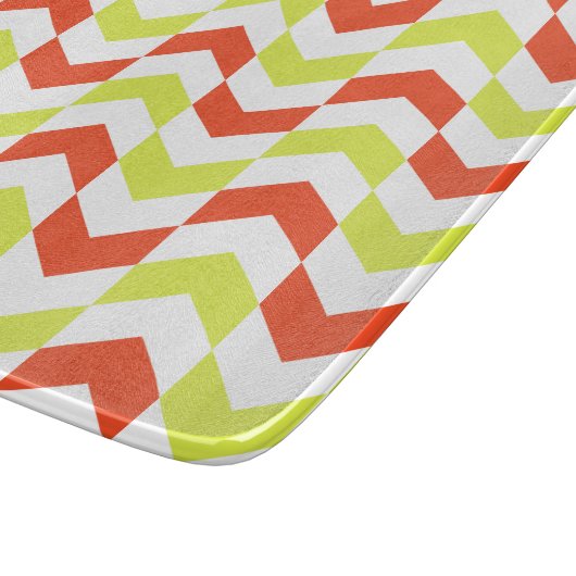 Herringbone Pattern Red & Green Cutting Board Snijplank (Hoek)