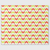 Herringbone Pattern Red & Green Wrapping Paper Cadeaupapier (Vlak)