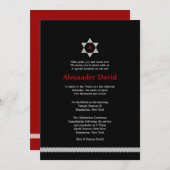 Herringbone Star Bar Mitzvah Invitation (Devant / Derrière)