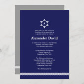 Herringbone Star Bar Mitzvah Invitation (Devant / Derrière)