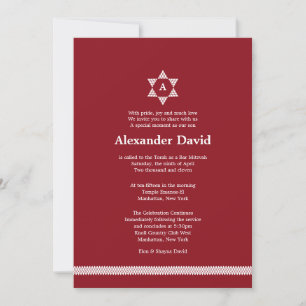 Herringbone Star Bar Mitzvah Uitnodiging