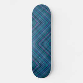 Herringbone Tartan Blauw Groen Roze Skateboard