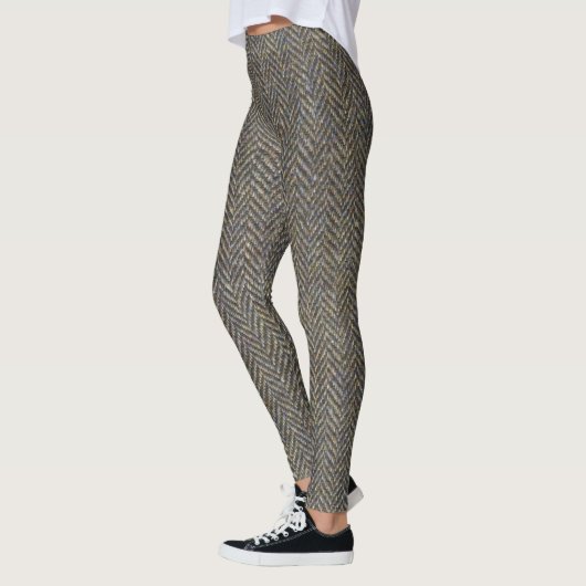 Herringbone Tweed Art Pattern Leggings (Links)