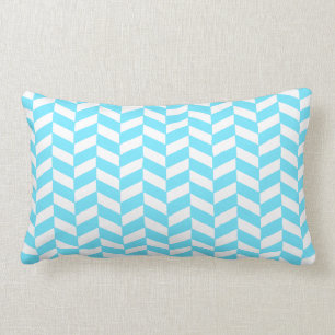 Herringbone White Bright Blue Summer Mod Pattern Kussen