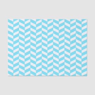 Herringbone White Bright Blue Summer Mod Pattern Tissuepapier