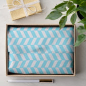 Herringbone White Bright Blue Summer Mod Pattern Tissuepapier (Geschenk)
