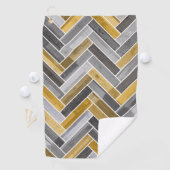 Herringbotpatroon in grijs en geel golfhanddoek (Insitu)