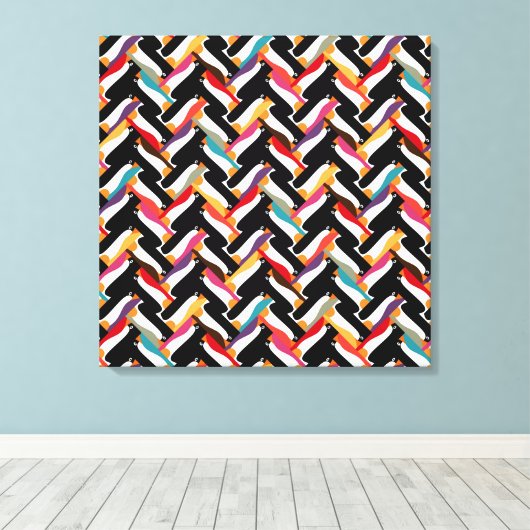 herringbotpinguïn canvas afdruk (Insitu (Houten vloer))