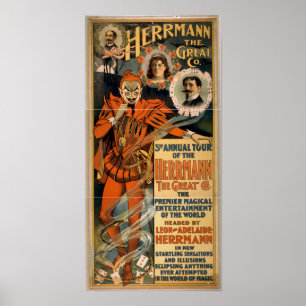 HERRMANN DE Great Illusionist VAUDEVILLE Poster