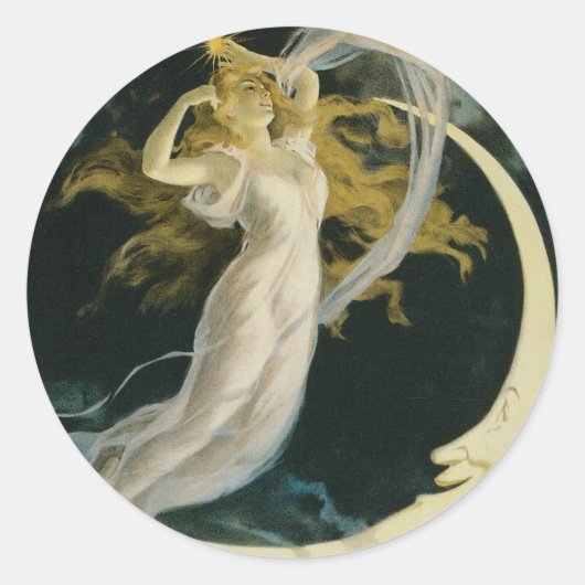 Herrmann ~ Maid of the Moon Magicia Act Ronde Sticker (Voorkant)