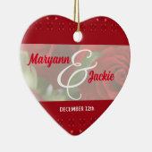 Hers en Hers 1st Jubileum Rood Ornament (Rechts)