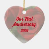 Hers en Hers 1st Jubileum Rood Ornament (Achterkant)