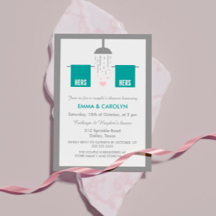 Hers en Hers   Shower van Lesbian Couple Kaart