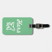 Hers Green en White Bagagelabel (Voorkant horizontaal)