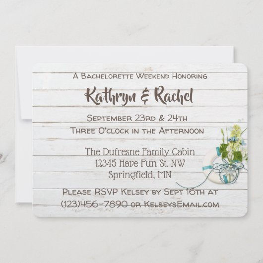 Hers & Hers "Eau" Bachelorette Party Invitation (Dos)