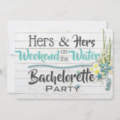 Hers & Hers "Eau" Bachelorette Party Invitation (Devant)