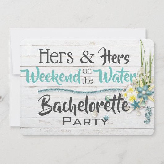 Hers & Hers "Eau" Bachelorette Party Invitation (Devant)