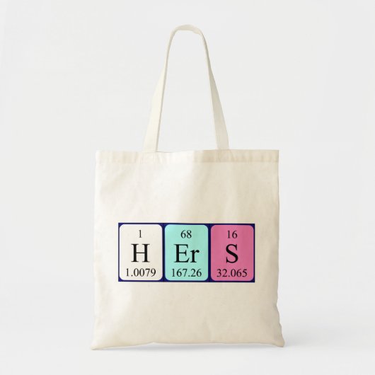 Hers periodieke lijstnaam canvas tas (Voorkant)