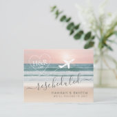 Herscheduled Beach Wedding Notification Briefkaart (Staand voorkant)