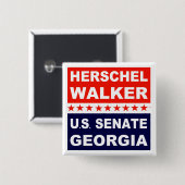 Herschel Walker US Senate Georgia 2022 Vierkante Button 5,1 Cm (Voorkant /achterkant)