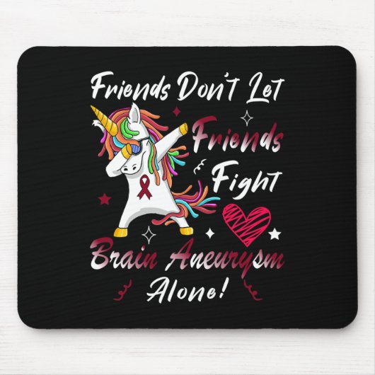 Hersenaneurysma Awareness Eenhoorn Bourgondië Lint Muismat (Voorkant)