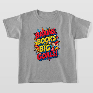 Hersenboeken en grote doelen - Leuke Back-to-Schoo T-shirt