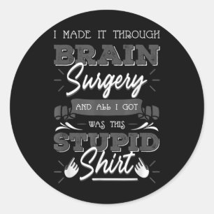 Hersenchirurgie vechter hersenkanker tumor krijger ronde sticker