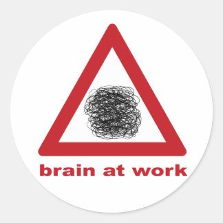 Hersenen aan het werk ronde sticker