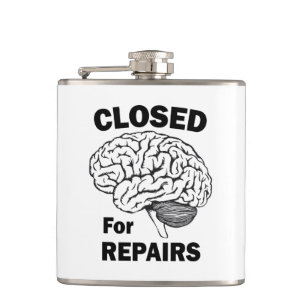 Hersenen gesloten voor reparaties heupfles