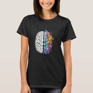 Hersenen Hemisphere Wiskunden Brain Splatter Scien T-shirt