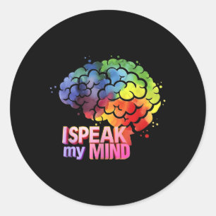 Hersenen Ik spreek Mijn Geest Grappige Geestelijke Ronde Sticker