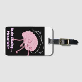 Hersenen laden… Even wachten – Grappige Comic Dood Bagagelabel