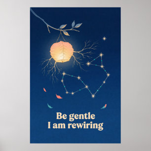 Hersenen Lantaarn Sterrenbeeld Gouache Stijl Poste Poster