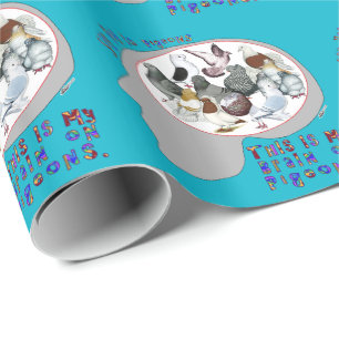 Hersenen op Duiven Cadeaupapier