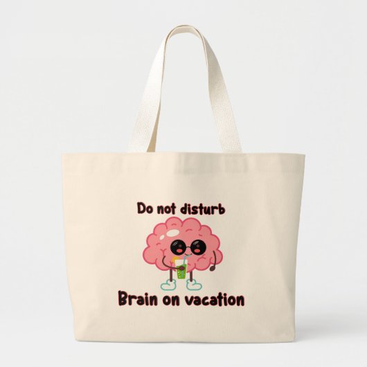 Hersenen op vakantie grote tote bag (Voorkant)