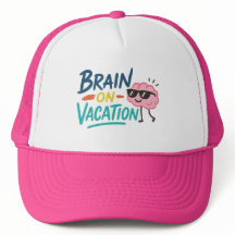 Hersenen op Vakantie Trucker Hoed | Grappig Retro