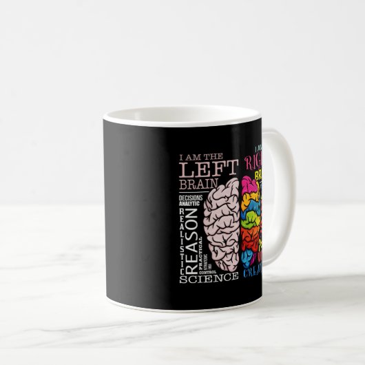 Hersenen P Neurowetenschap van links en rechts Koffiemok (Voorkant rechts)