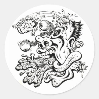 HERSENEN VAN BARF RONDE STICKER