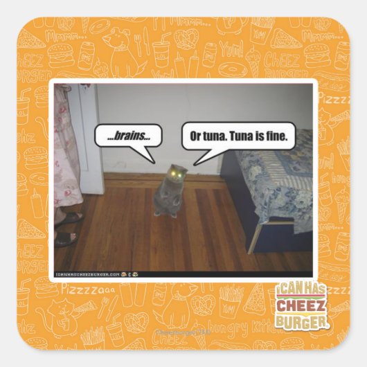 hersenen vierkante sticker (Voorkant)