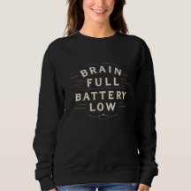 Hersenen Vol Batterij Laag Vintage Typografie