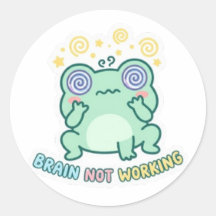 Hersenen Werken Niet Kikker Sticker Schattige Verw