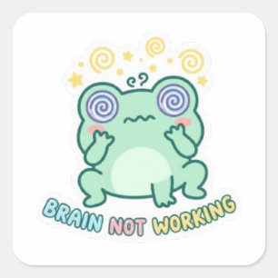 Hersenen Werken Niet Kikker Sticker Schattige Verw