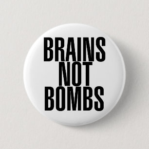 Hersenen zijn geen bommen ronde button 5,7 cm