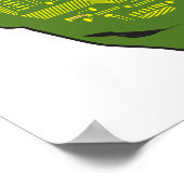 hersenhoofdhelft geel en groen poster (Hoek)