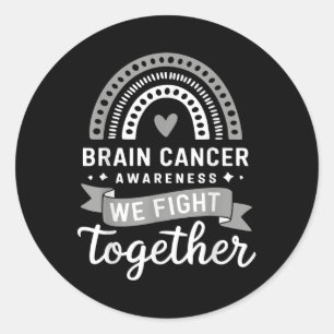 Hersenkanker Bewustzijn dat we samen vechten Herse Ronde Sticker