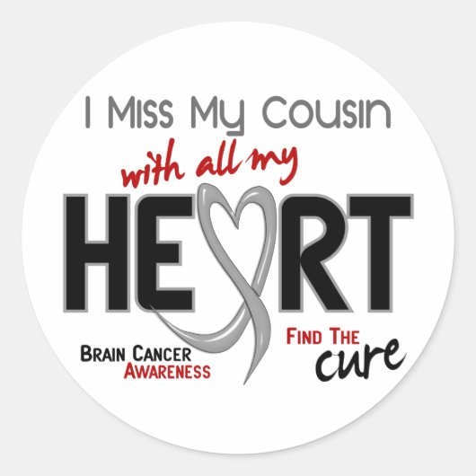 Hersenkanker IK MIS MIJN NEEF Ronde Sticker (Voorkant)
