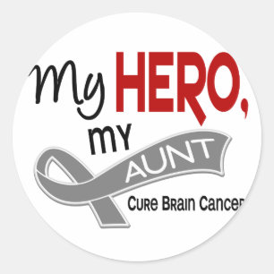 Hersenkanker MIJN HELD MIJN TANTE 42 Ronde Sticker