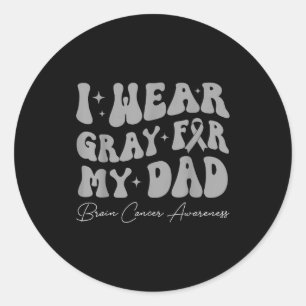 Hersentumor bewustzijn draag grijs voor papa sterk ronde sticker